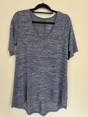 TORRID Super Soft Light Heather Blue V-Neck Short Sleeve Tunic Size 0